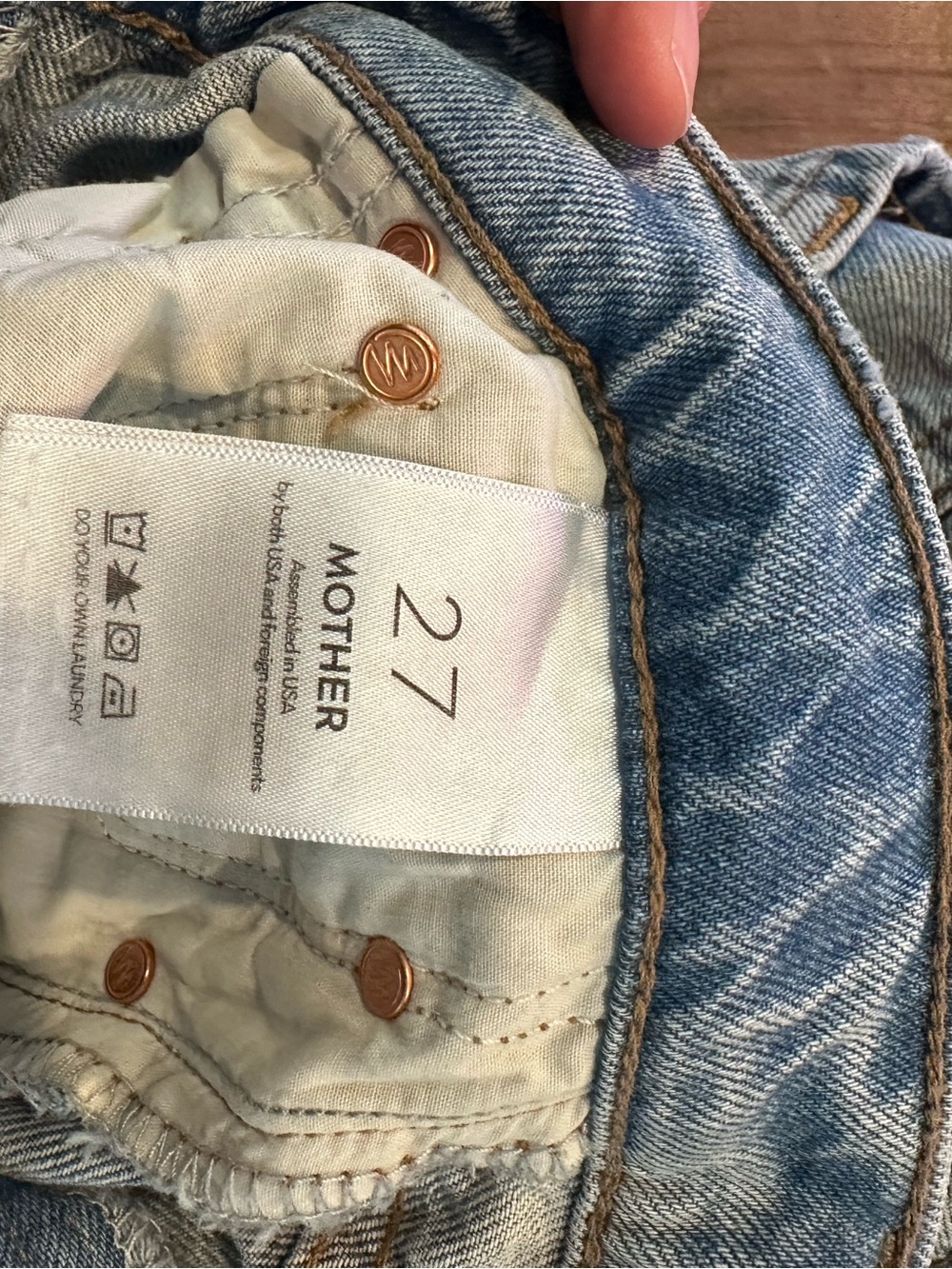 ❤️ Like New MOTHER The Reifler in Daydream sz27 💯 cotton rigid denim - Picture 8 of 16